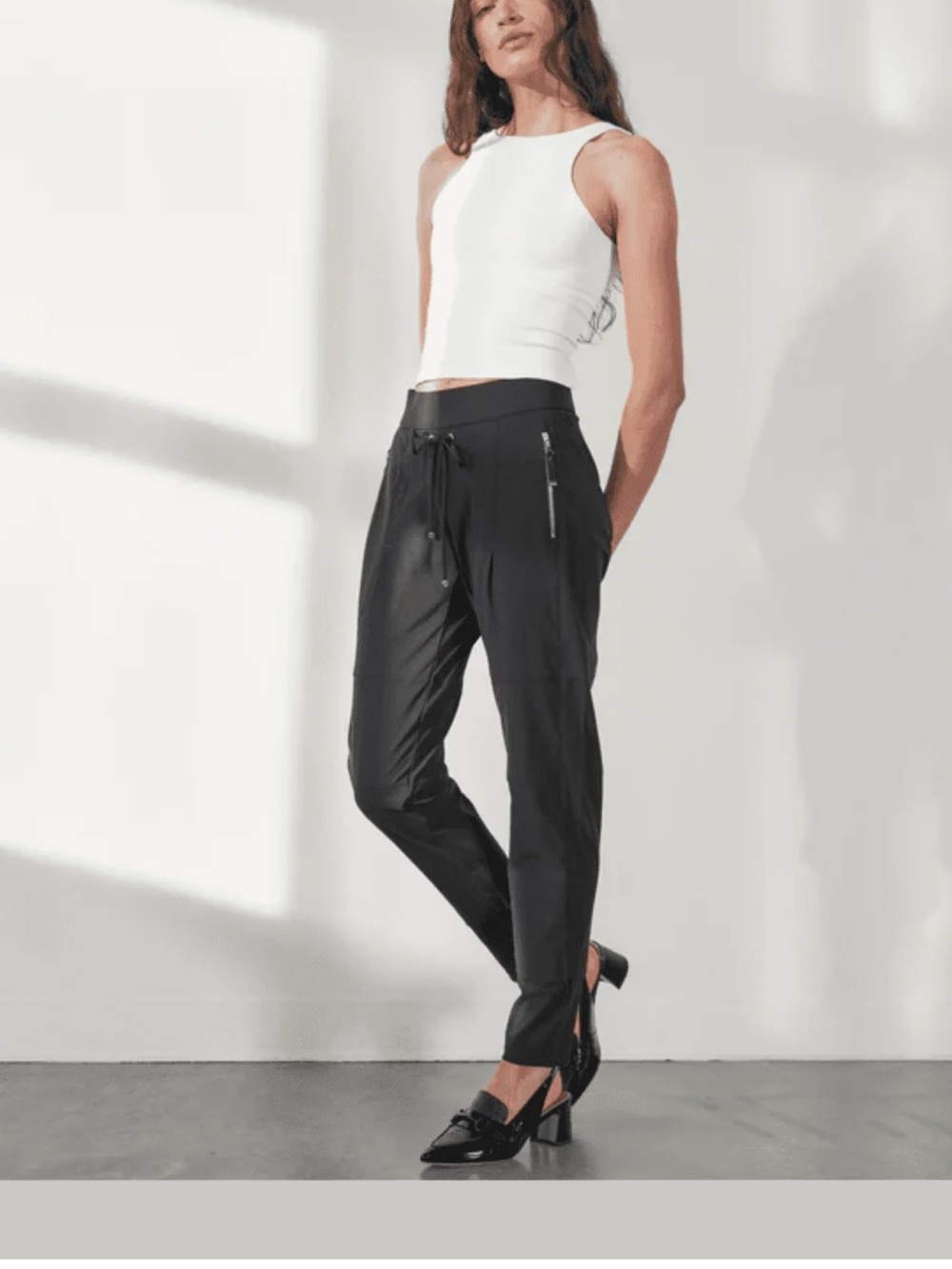 RAFFAELLO ROSSI Black Slim Drawstring Joggers